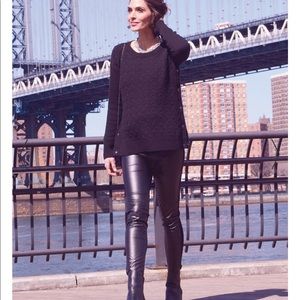 Maternity Faux Leather Panel Leggings